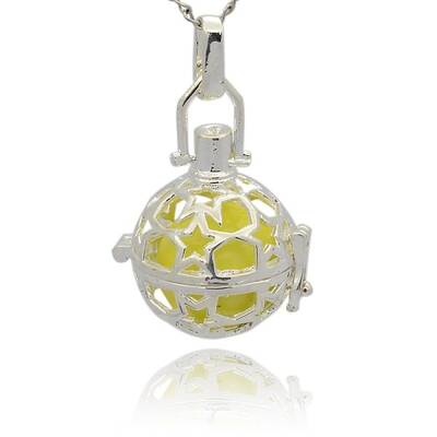 Silver Color Plated Brass Hollow Round Cage Pendants