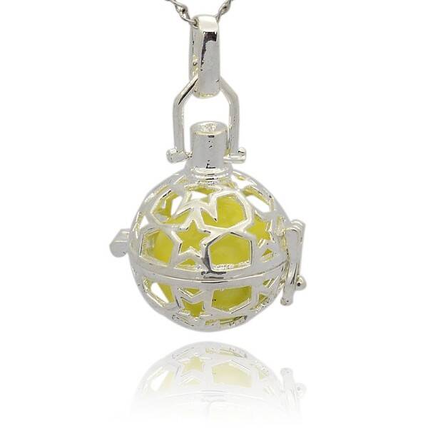 Silver Color Plated Brass Hollow Round Cage Pendants