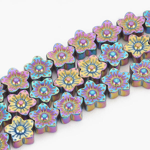 Electroplate Non-magnetic Synthetic Hematite Beads Strands