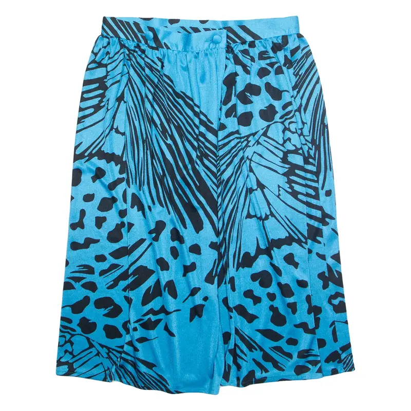 ARI Womens Wrap Skirt Blue Knee Length Crazy Pattern UK 18