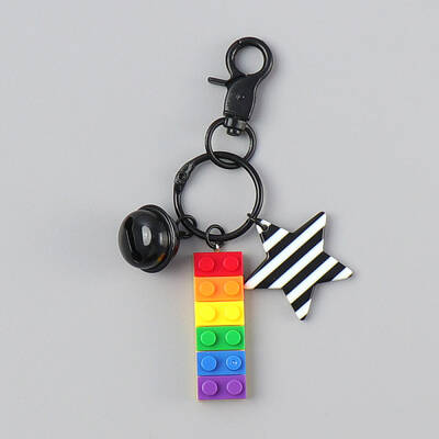 Pride Flag/Rainbow Flag Plastic Building Block Keychains