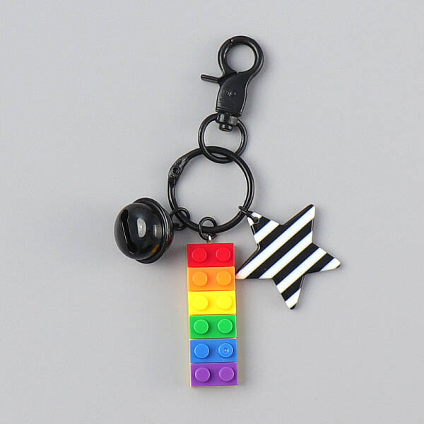 Pride Flag/Rainbow Flag Plastic Building Block Keychains