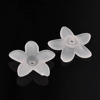 Frosted Acrylic Flower Beads