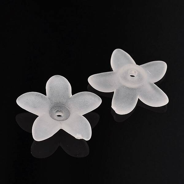 Frosted Acrylic Flower Beads