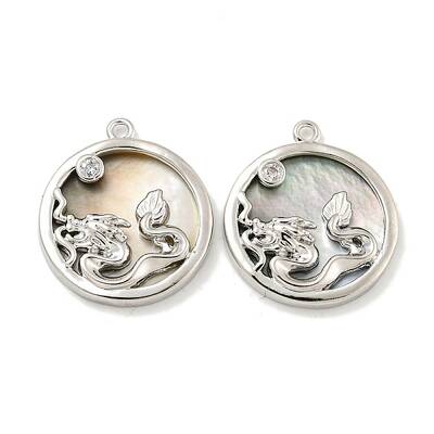 Brass Micro Pave Clear Cubic Zirconia Pendants