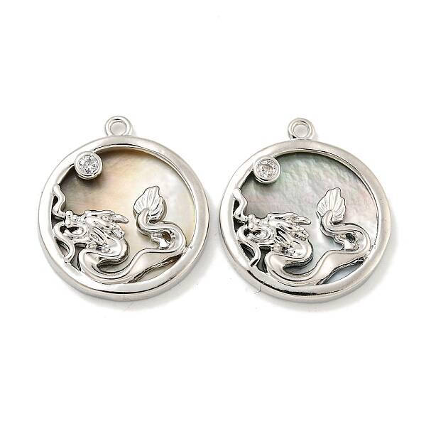 Brass Micro Pave Clear Cubic Zirconia Pendants