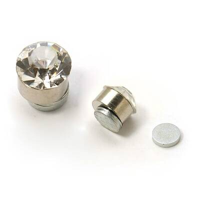 Stainless Steel Magnetic Ear Studs with Rhinestone