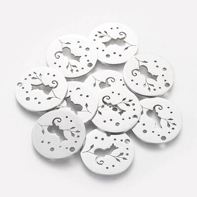 Non-Tarnish 201 Stainless Steel Kitten Pendants