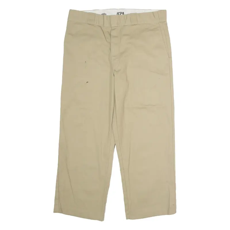 DICKIES 874 Workwear Mens Twill Trousers Beige Classic Straight W34 L26