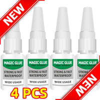 4PCS Magic Glue Shoe Glue New Super Glue Clear, Strong Adhesive,Fast Drying Cyanoacrylate Glue for Wood,Rubber,Leather, Plast...