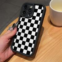 Checkerboard Pattern Phone Case, Anti-drop Soft Silicone Cellphone Cover, Cute Phone Case, Decorative Phone Protector Cover C...