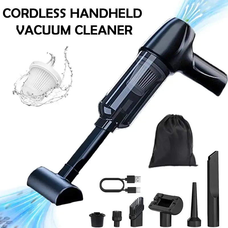 Cordless handheld car vacuum cleaner 5KPA strong suction power | 30 minutes battery life and ultra-quiet 50dB | Powerful matt...