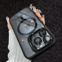 Suitable for Apple 16 15 14 13 12 magnetic mobile phone case, compatible with MagSafe built-in camera ring holder, camera len...
