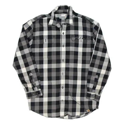 CARHARTT Mens Flannel Shirt Grey Check Long Sleeve M
