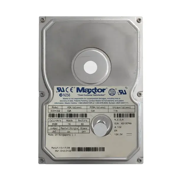 90340D2 Maxtor DiamondMax 3400 3.4GB 5400RPM IDE Ultra ATA/33 (ATA-4) 256KB Cache 3.5-Inch Hard Drive