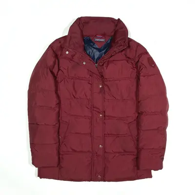 TOMMY HILFIGER Puffer Jacket Maroon Womens M