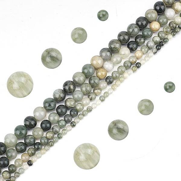 4 Strands 4 Styles Natural Green Rutilated Quartz Beads Strands