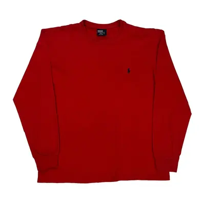 Polo By Ralph Lauren Long Sleeve T-Shirt - Medium Red Cotton