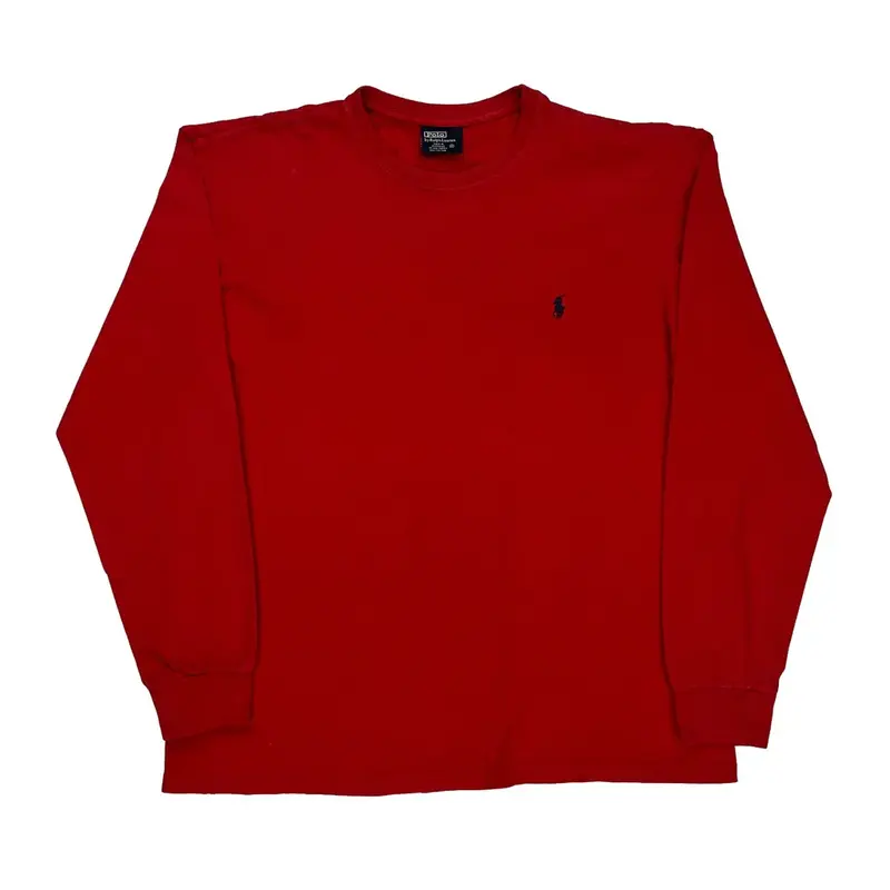 Polo By Ralph Lauren Long Sleeve T-Shirt - Medium Red Cotton