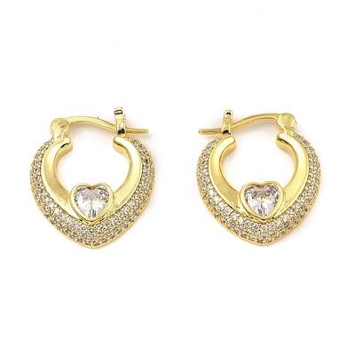 Brass with Cubic Zirconia Hoop Earrings