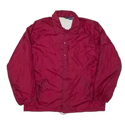 TRAX Coach Jacket Maroon Nylon 90s Mens L