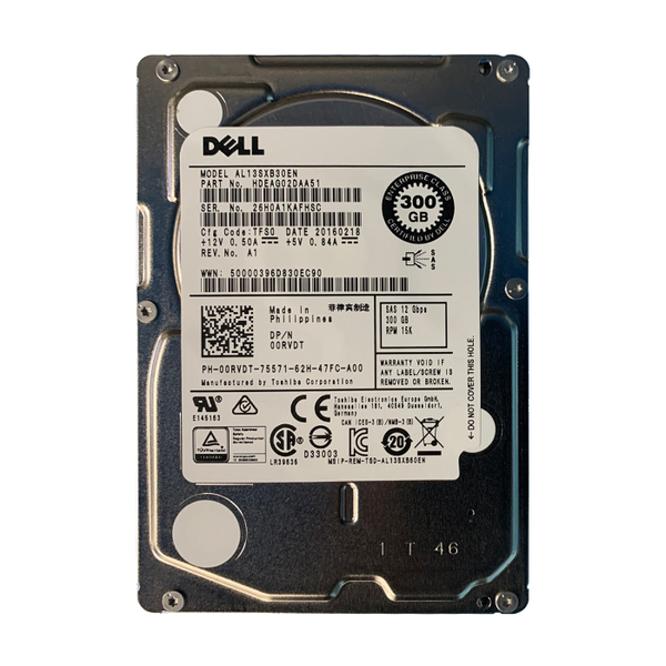 0RVDT Dell 300GB 12Gb/s SAS 15000 2.5-inch 8MB Hard Drive