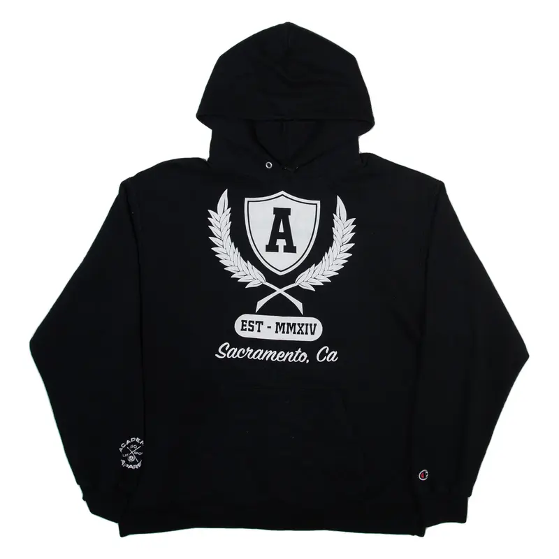 CHAMPION Sacramento Mens Black Hoodie XL