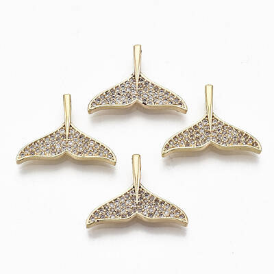 Brass Micro Pave Clear Cubic Zirconia Pendants