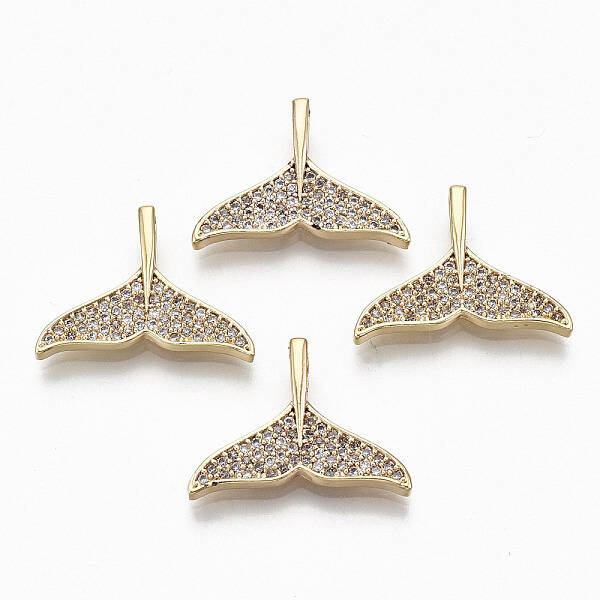 Brass Micro Pave Clear Cubic Zirconia Pendants