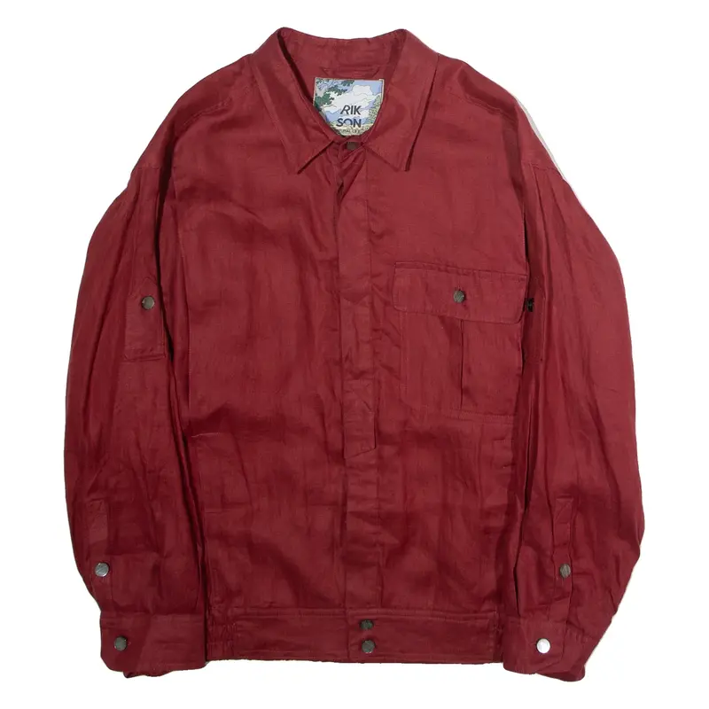 RIK SON Overshirt Mens Jacket Red 90s L