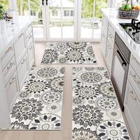 [Deals For You Days] HEBE Washable Farmhouse Boho Kitchen Rugs Sets of 3 Non Slip Non Skid Kitchen Runner Mats for Hallway En...