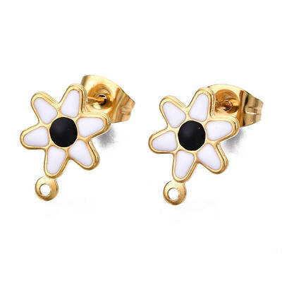 304 Stainless Steel Enamel Stud Earring Findings