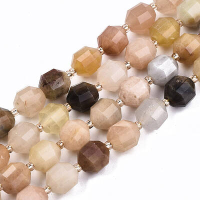 Natural Golden Silk Jade Beads Strands