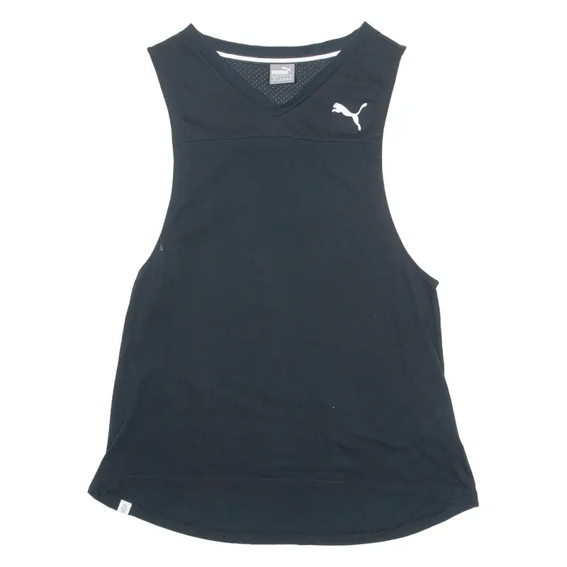 PUMA Womens Vest Black Sleeveless V-Neck UK 14