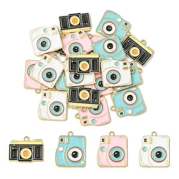 20Pcs 4 Styles Alloy Enamel Pendants