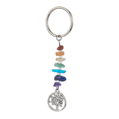 Chakra Natural Gemstone Chips Keychains