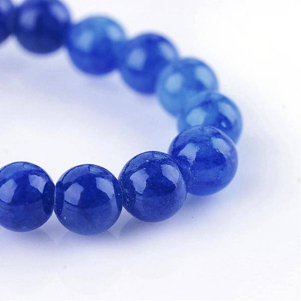 Natural Dyed Yellow Jade Gemstone Bead Strands