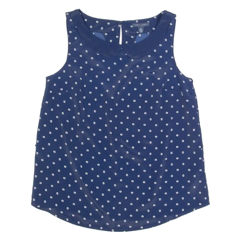 TOMMY HILFIGER Womens Printed Vest Blue Sleeveless Spotted M