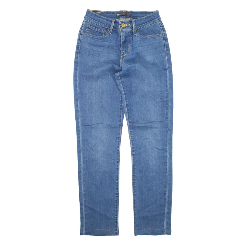 LEVI'S Mid Rise Jeans Blue Denim Slim Straight Womens W24 L28