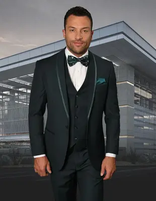 Men's 4 Piece Suit with Tone on Tone Lining Stylish & Professional
