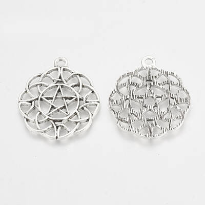 Tibetan Style Alloy Pentacle Pendants