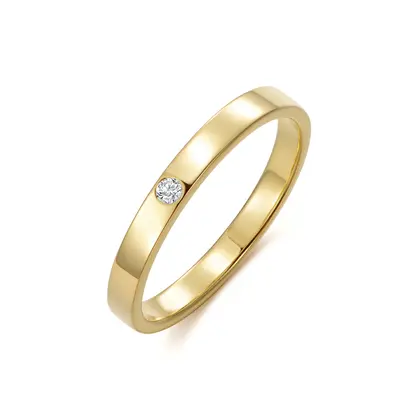 10K Gold Round Shaped Moissanite Ring for Men