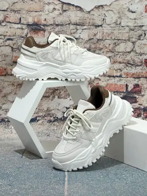 Men's Casual Trend Colorblock Lace-up Platform Sneakers, Fashion Mesh Breathable Sports Comfortable Running Shoes