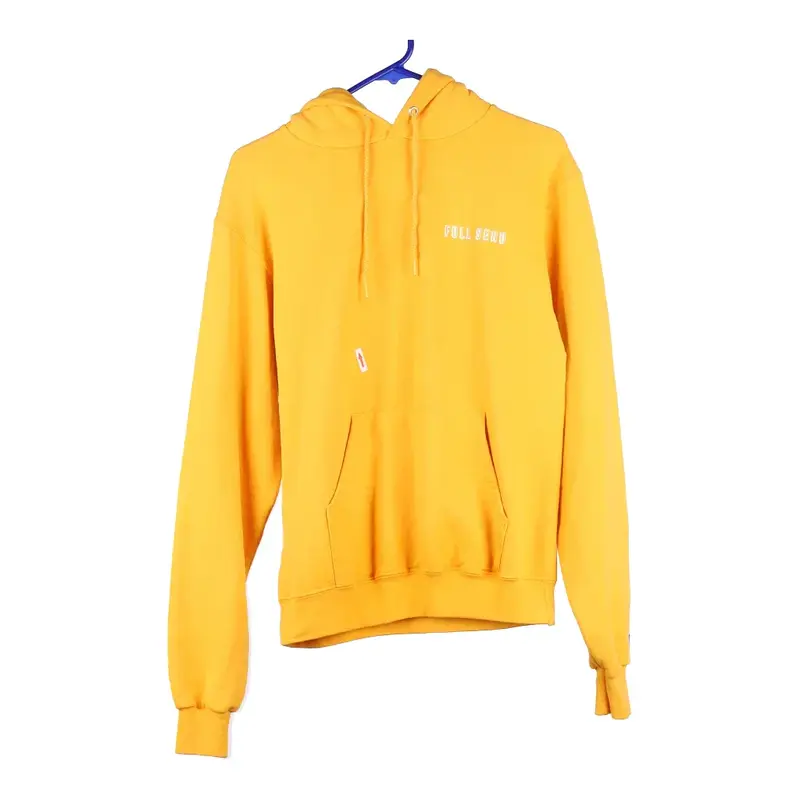 Champion Hoodie - Small Yellow Cotton Blend