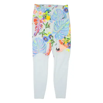 NIKE Floral Womens Leggings Blue Skinny S W22 L26