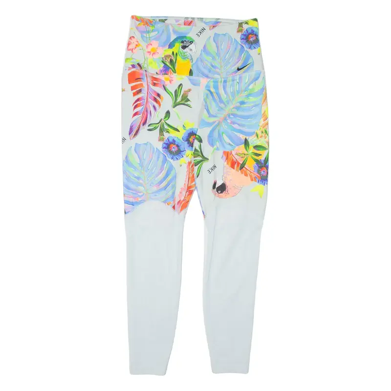 NIKE Floral Womens Leggings Blue Skinny S W22 L26