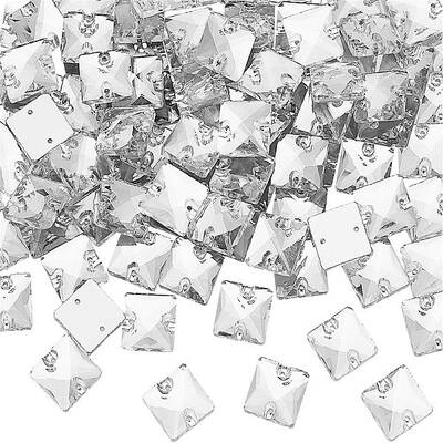 80Pcs Square Shape Sew on Rhinestone
