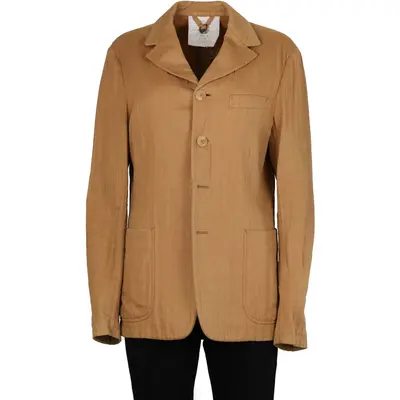 Just Cavalli Striped Blazer - Large Beige Cotton Blend