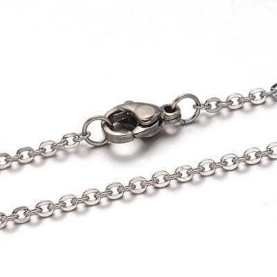 Non-Tarnish 304 Stainless Steel Cable Chain Necklace for Men Women