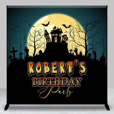 Aperturee Moon Night Castle Halloween Custom Birthday Backdrop - Aperturee